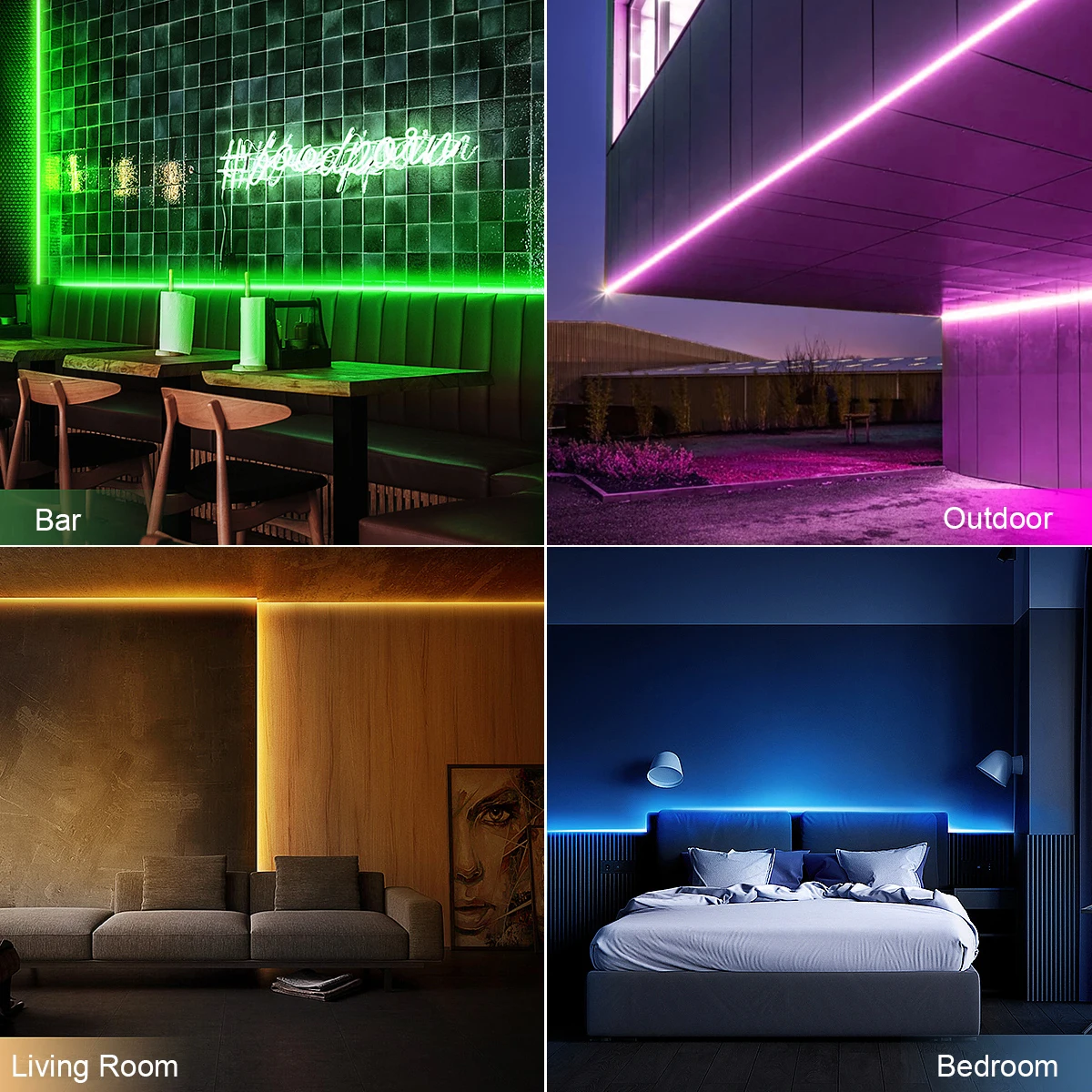 RGB 네온 LED 스트립 라이트, 와이파이 시리 음성 제어, 애플 홈킷 네온 테이프, 아마존-알렉사 에코, 구글 홈 어시스턴트용