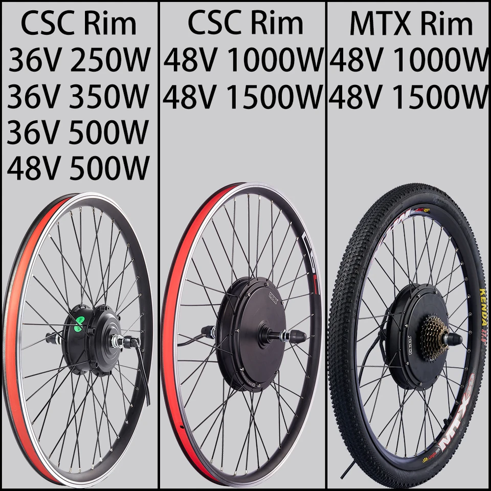 Kit électrique Vélo CSC 48V 1000W/1500W – Moteur Roue Et Batterie Dispo