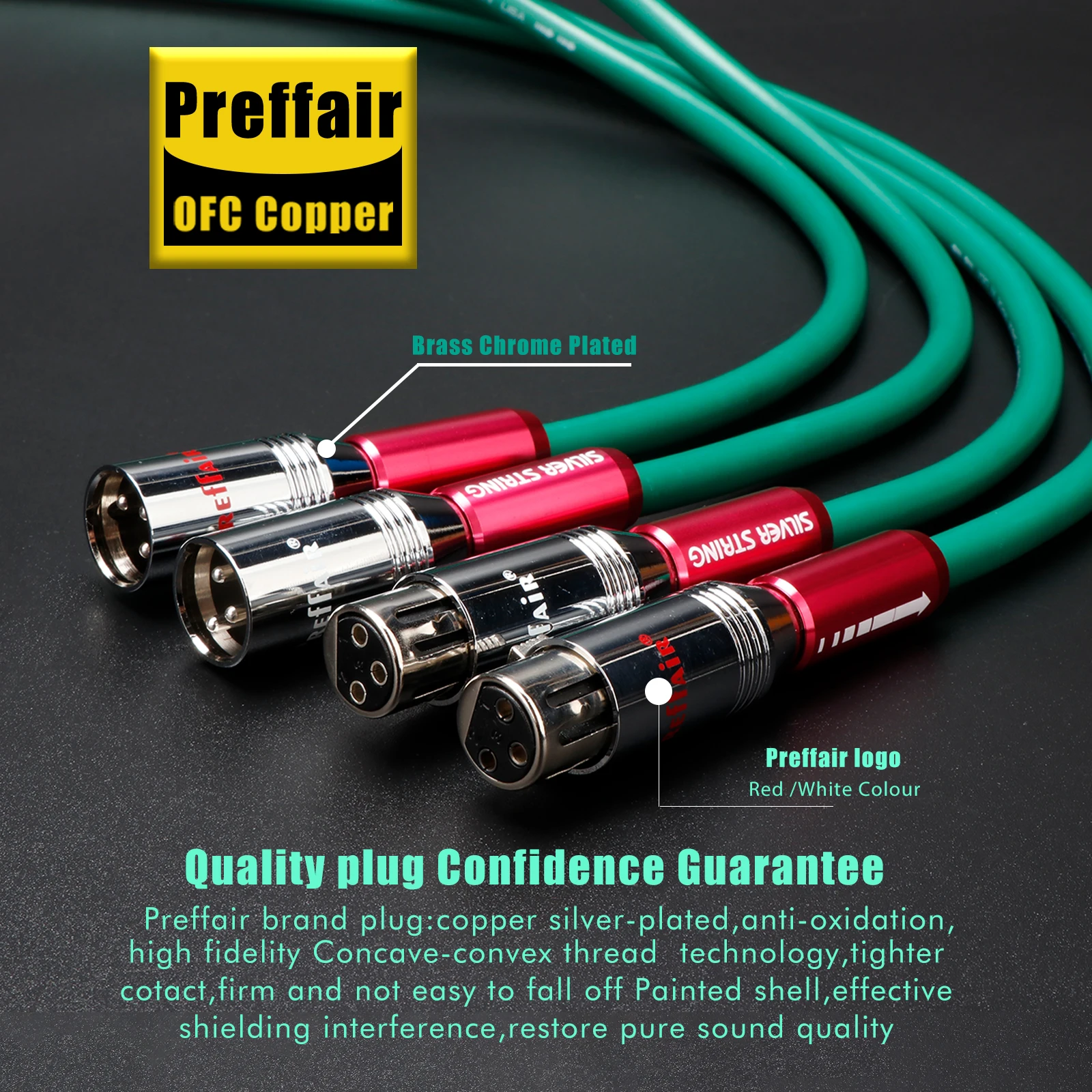 RCA-Kabel, versilbert, OFC-Kupfer, Hybrid-HiFi-Audiokabel, audiophiles RCA-Verbindungskabel mit 24 Karat Gold, RCA-Stecker – Detail 13