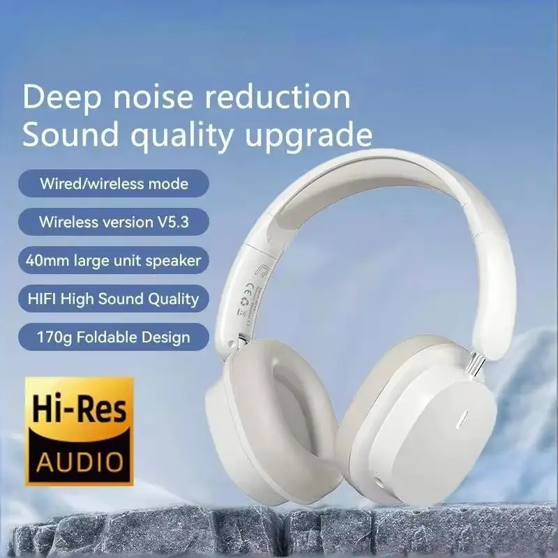2026 New Foldable Headset Wireless Bluetooth Earbuds Head Mounted Noise Cancelling Earphones Sports With Mic Music Headphones_voghion.com