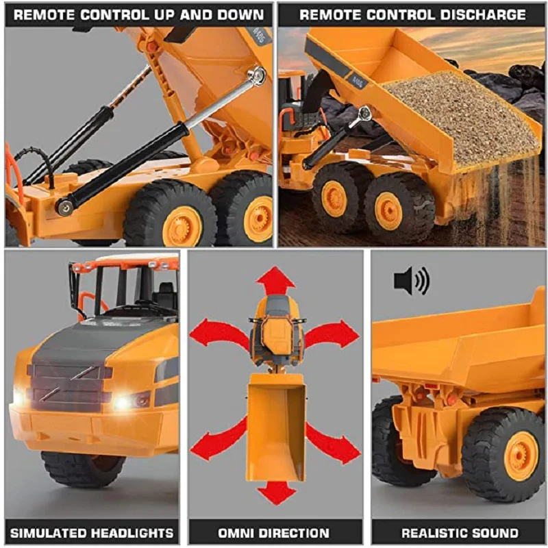 Double E 1/24 RC Truck Dumper A40G crawler Tractor 2.4Ghz Radio Controlled Car Model Engineering Car Excavator Toys For Boys 4