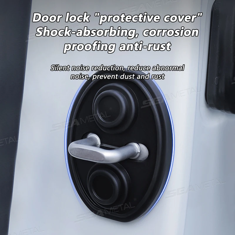 Silicone Car Door Lock Protector Cover Black Waterproof Shockproof