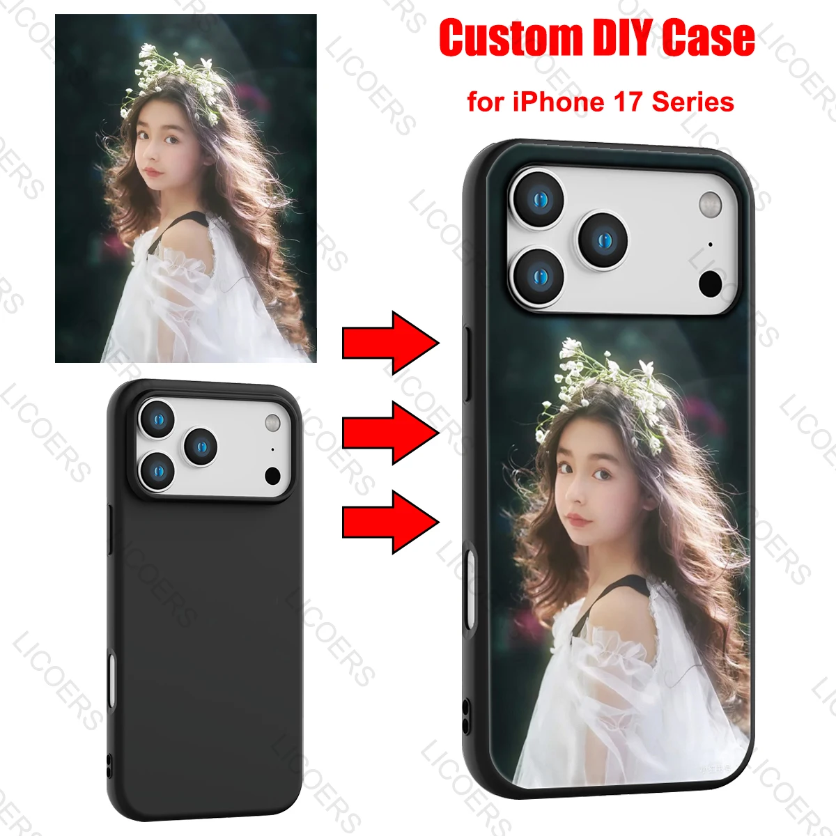 Customized Clear TPU Soft Matte Silicone Case with Tempered Glass and Photo Print Design