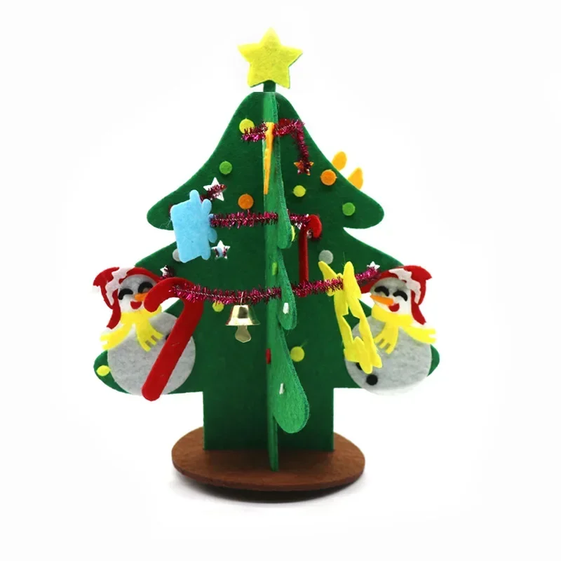 3D DIY Felt Christmas Tree Kids Toys For Children Kindergarten Crafts Snowman Educational Toys Decoration Gifts For Children