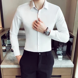 Men's Clothing Big Size Long Sleeve Formal Shirts For Men All Match Slim Fit Casual Luxury Mens Dress Shirts High Quality 5XL-M
