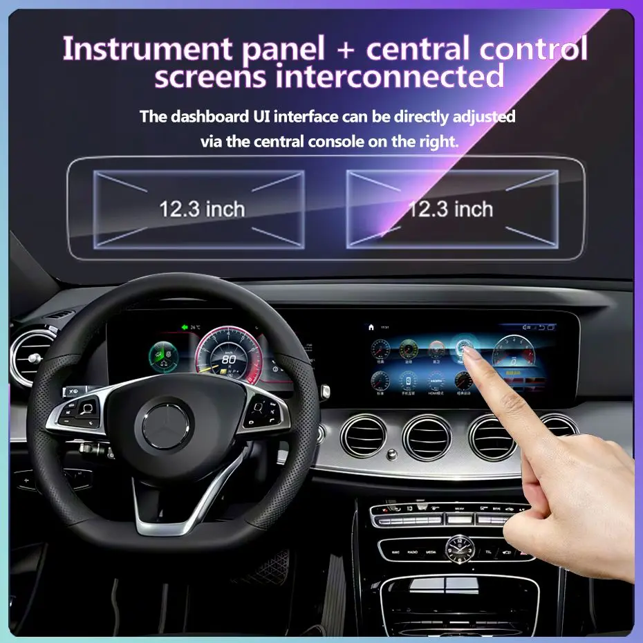Pantallas interactivas duales de 12.3' + 12.3' para Mercedes-Benz Clase E 2016-2020 NTG 5.5 Navegación + Panel de Instrumentos 3