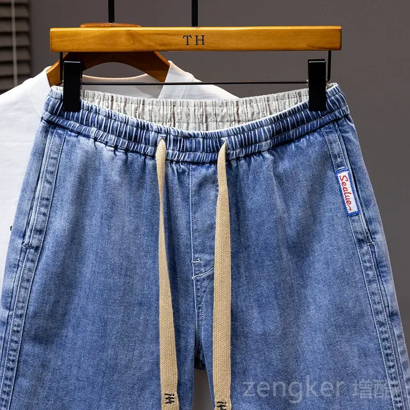 Men's Denim Shorts Summer Knee Length 7XL 6XL denim shorts,summer jeans shorts
