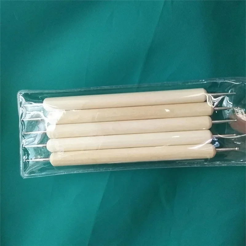 5pcs Wood and Stainless Steel Ball Stylus Polymer Clay Pottery Ceramics Sculpting Modeling Handmade Tools Set polymer clay tools pottery tools clay sculpting tools pottery sculpting tools clay craft tool