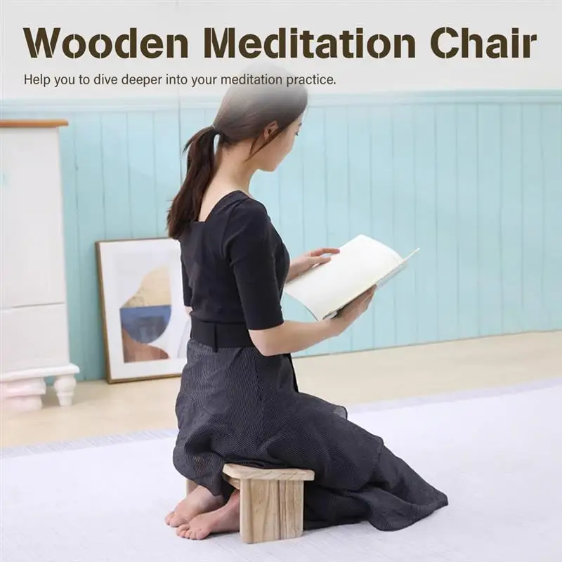 Ławka do medytacji drewniana ławka do jogi składana ergonomiczna stołek do klęczenia drewniana ławka modlitewna z wytrzymały Metal zawiasami