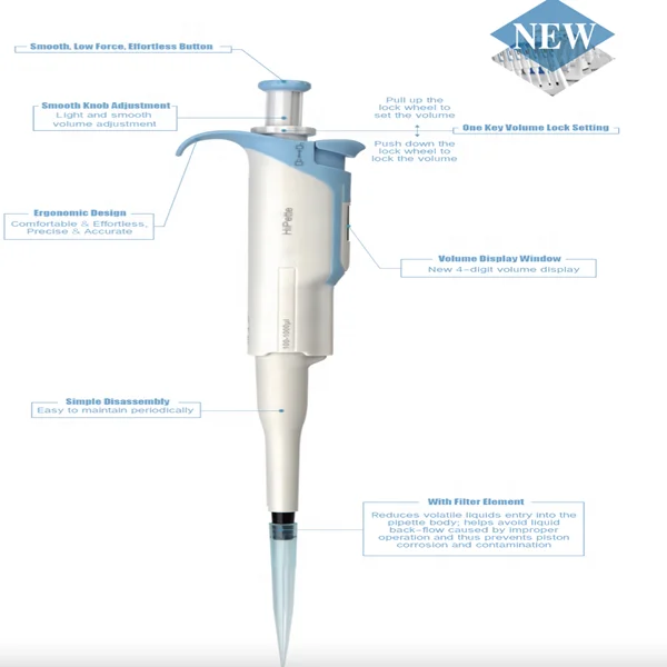 

Fully Autoclavable Mechanical Pipette - Hipette 0.1ul-10000ul Single-channel Adjustable Volume