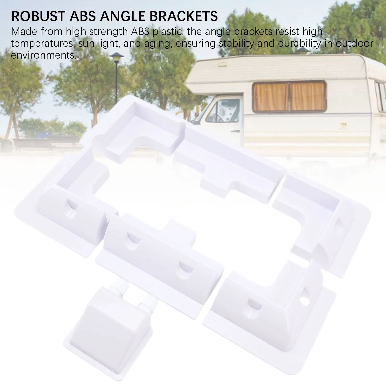 Solar Panel ABS Corner Brackets Solar Panel Mounting Brackets Kit Widely Used for RVs Vehicles Sheds Garages White