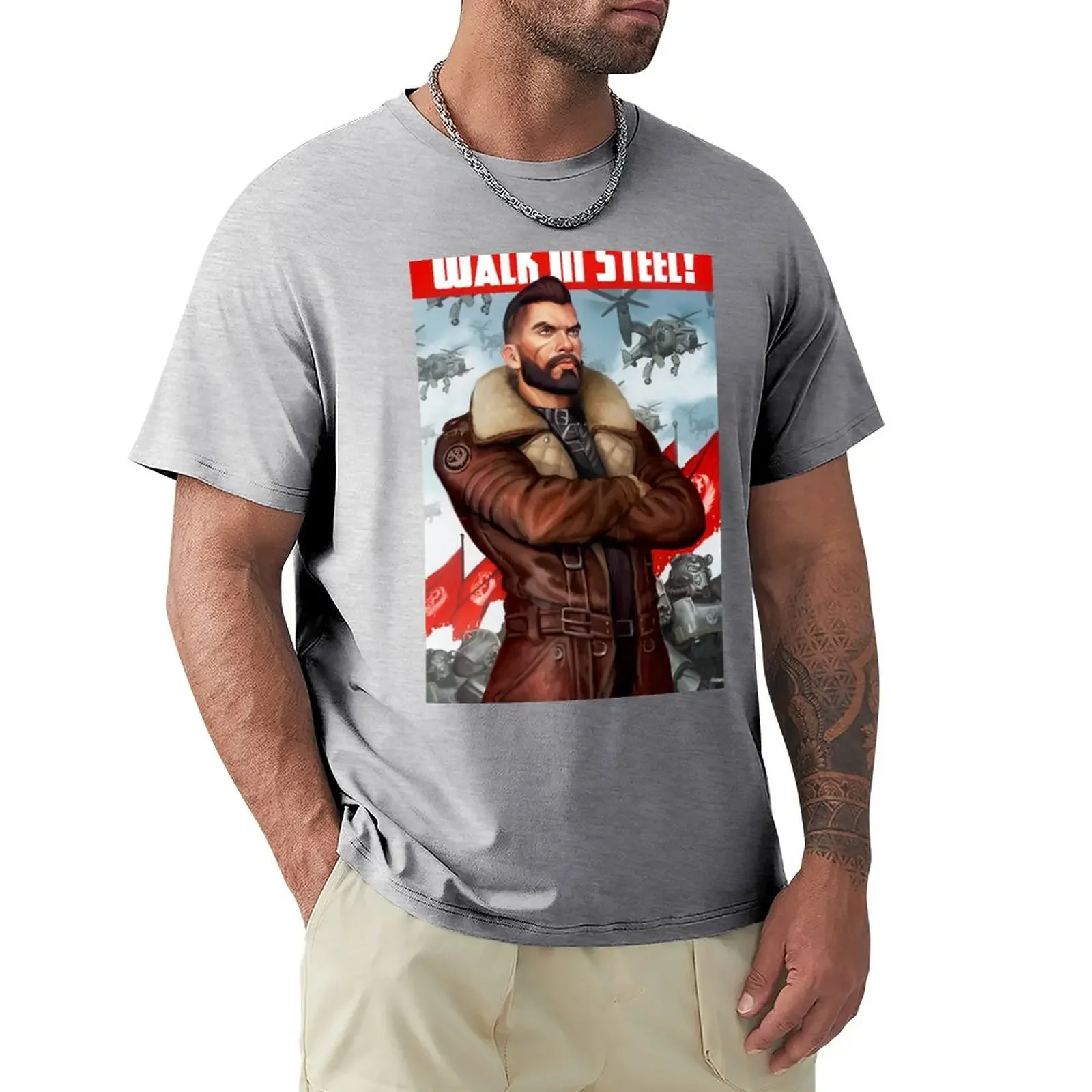

Walk in Steel T-Shirt korean fashion Blouse fruit of the loom mens t shirts