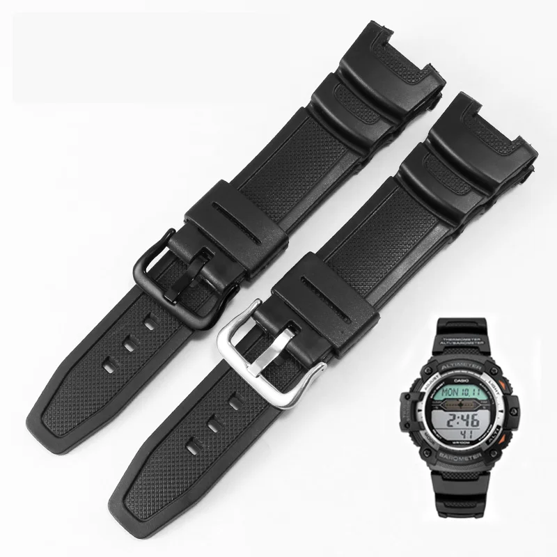 Cinturino In Silicone Adatto Per Casio Sgw-100 Watch Belt Notch 3157 Black Waterproof Rubber Resin Watch Chain