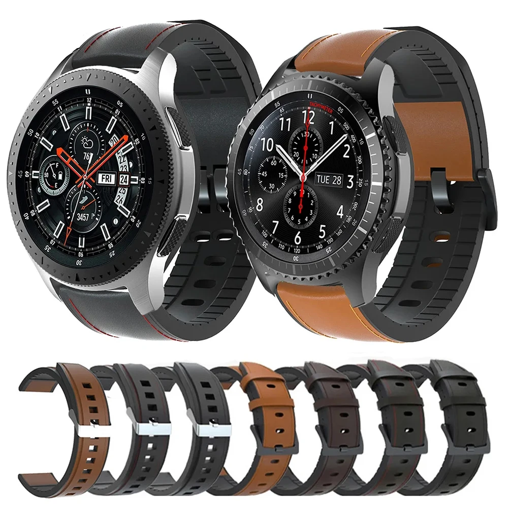 

Ремешок силиконовый кожаный для смарт-часов Samsung Galaxy Watch 42 мм 46 мм Active 2 Gear S3