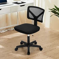 JHK Mesh with Lumbar Support Armless Office Chair Low Back with Wheels Adjustable Height 360° Rolling Swivel Computer Chair 1