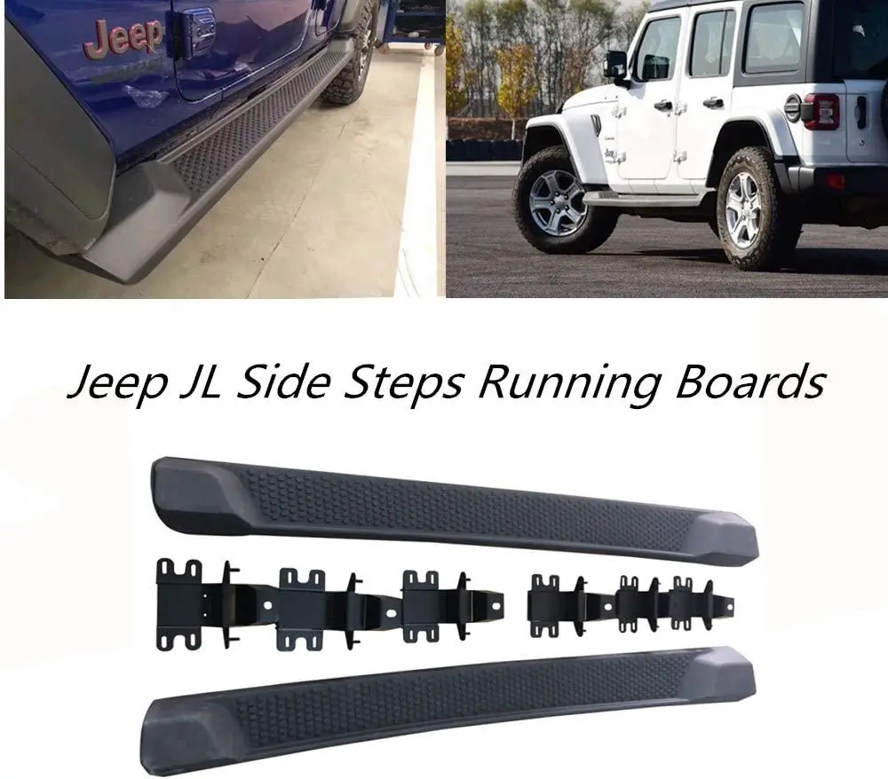 

1 комплект боковых подножек, черные подножки для Jeep JL Wrangler 2018 + 4 Door JL1054