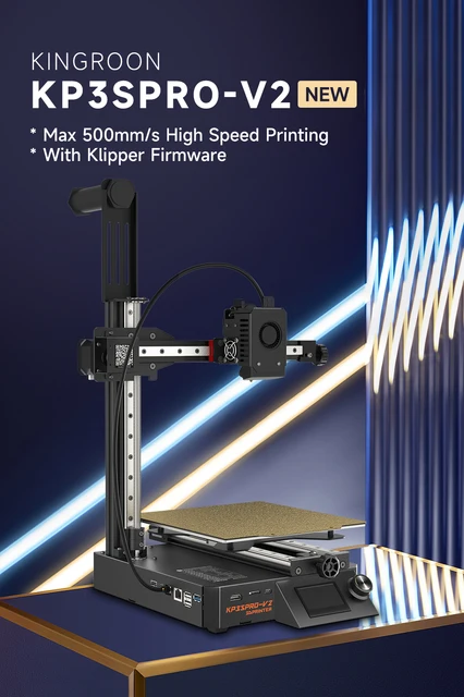 Kingroon-高速3Dプリンターkp3s pro V2,25ポイントの自動レベリング 