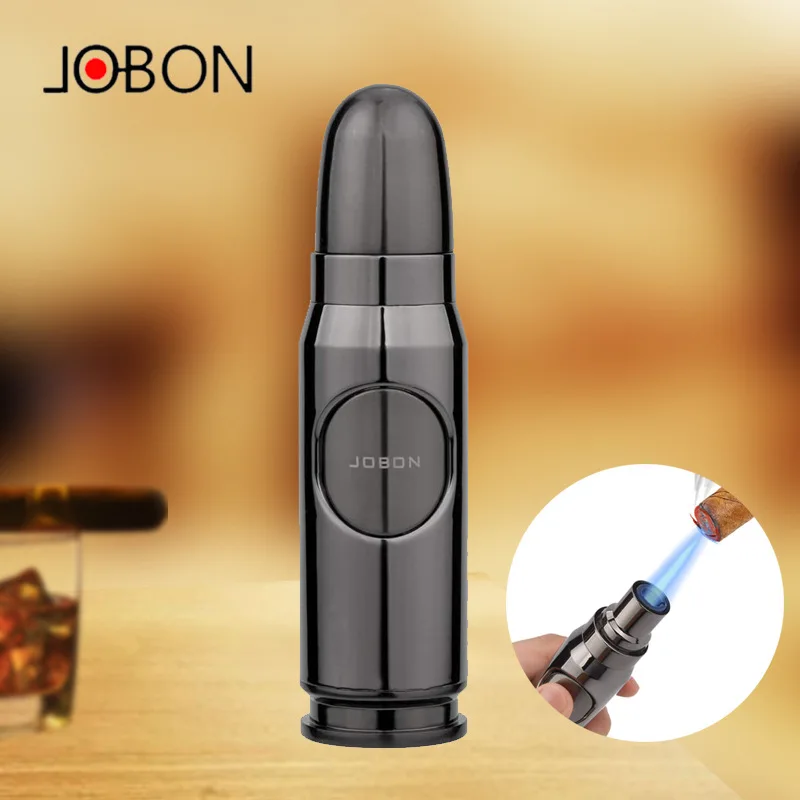 

JOBON Windproof Butane Gas Lighter Personality Bullet Head Blue Flame Metal Turbine Igniter Versatile Kitchen Cigar BBQ Airbrush