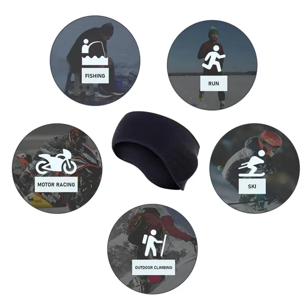 Winterwärmer-Stirnband, atmungsaktiv, winddicht, Schweißband, Fleece-Ohrabdeckung, wärmer, Outdoor-Sport, Radfahren, Laufen, elastische Kopfbedeckung – Detail 2