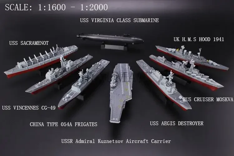 Фото Модель корабля Ямато USS времен Второй мировой войны, 1/2000, пластиковый, в сборе, Круизер, разрушитель, модель подводной лодки, военная игрушка для мальчиков №2
