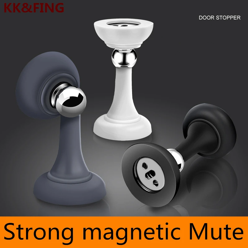 KK&FING Strong Magnetic Silent Suction Household Bedroom Free-punch Door Suction Anti-collision Door Stop Silicone Floor Suction