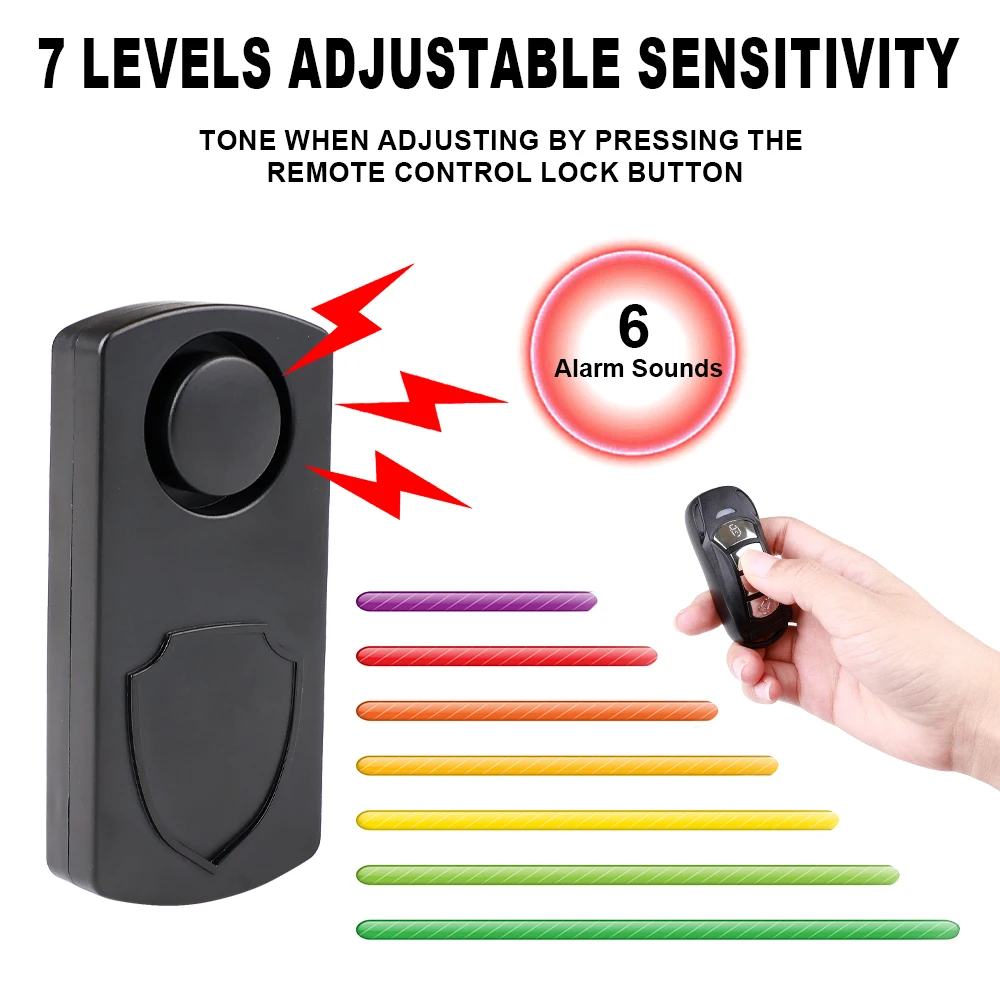 Wireless Bicycle Vibration Alarm Remote Control Waterproof Electric Motorcycle Scooter Bike Security Protection Anti Theft Alarm
