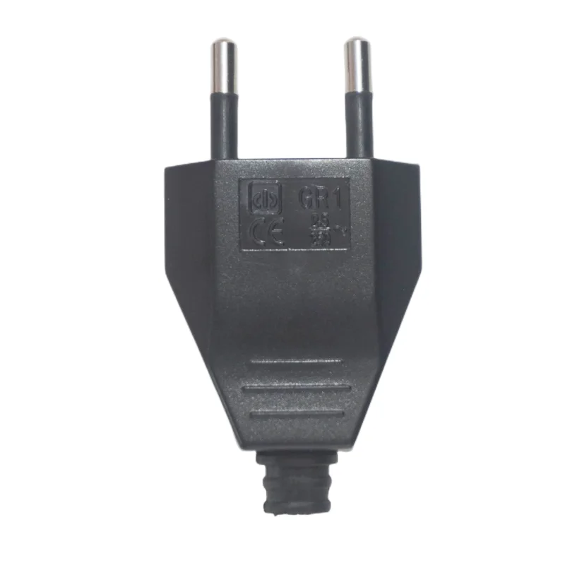 Black/White Rewirable European Plug 250V 2.5A CE 2 Pin Wireless Male Plug For DIY Power Cord