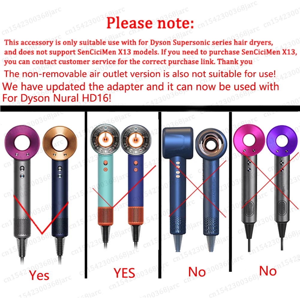 Adapter hair dryer automatic curling nozzle for Dyson Supersonic Nural HD16 HD15 cylinder comb hair dryer accessories