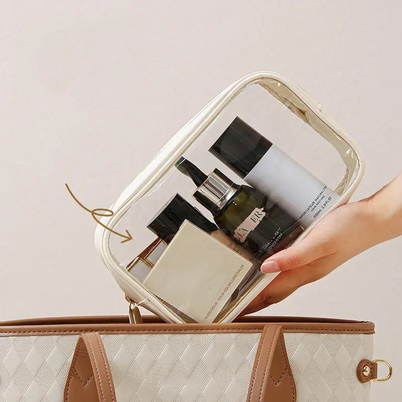 Waterproof Cosmetic Bag Portable Portable Cosmetic Storage Bag Large Capacity PVC Transparent Wash Bag Travel Storage Bag