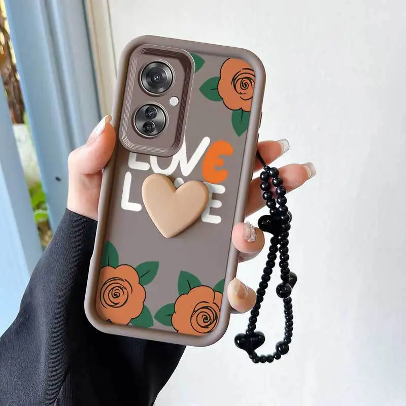 Cartoon Rose Phone Case Set with Lanyard and Craft Embellishments