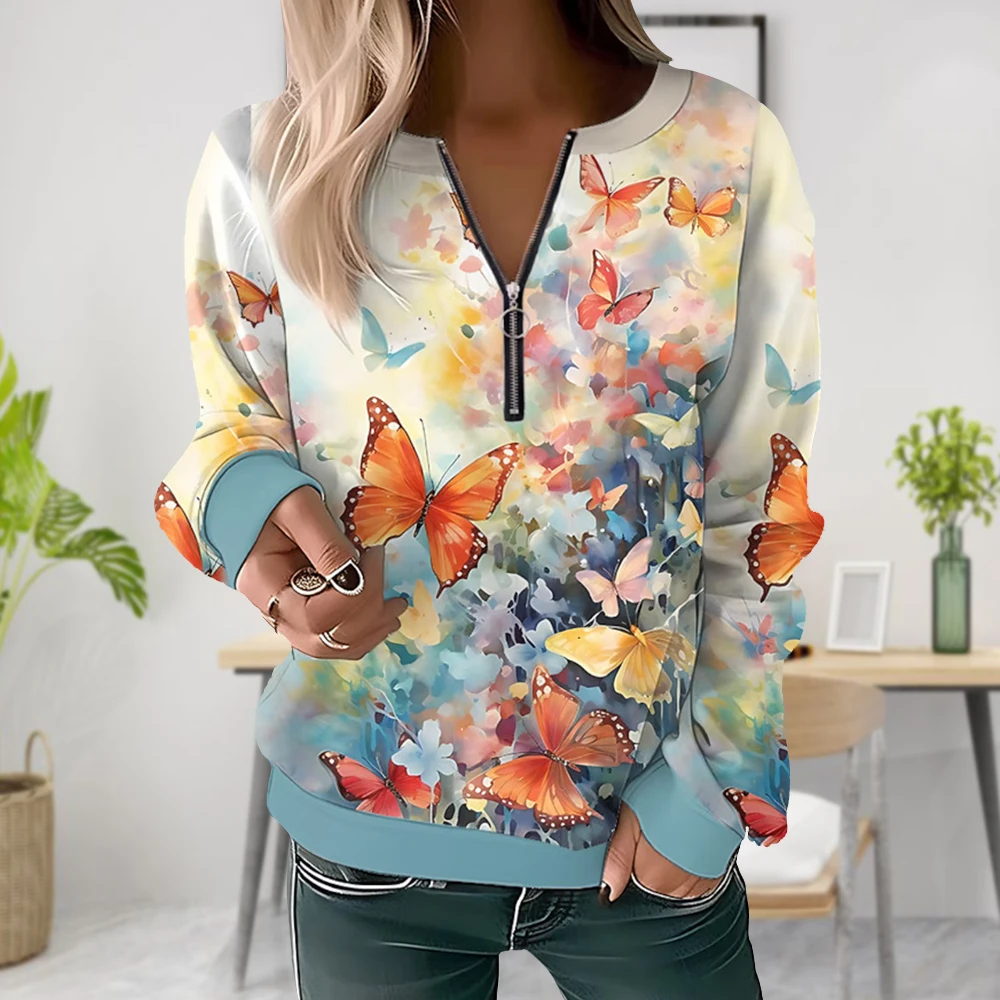 

Весенне-осенние женские большие свободные пикантные винтажные футболки на молнии с принтом в клетку Топы с длинным рукавом Размер приблизительно