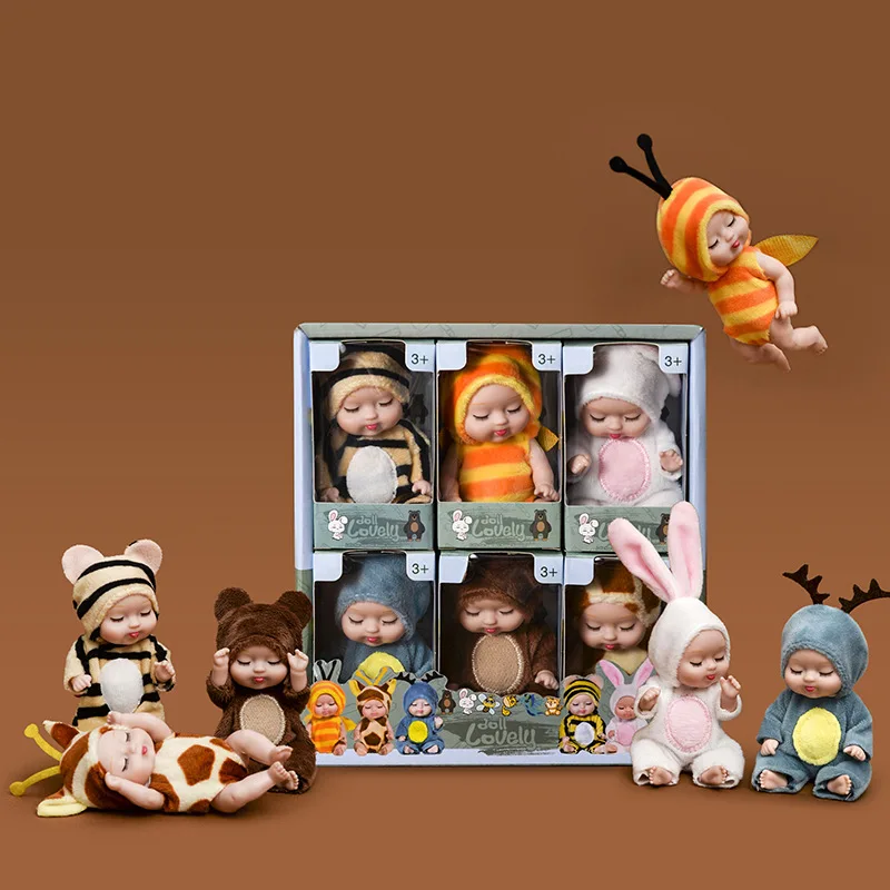 3.5 Inch Mini Cute Simulation Reborn Baby Gift Box Toys for Girls Dol Yitian Barbie Princess Baby Girl Play House Toy Bjd Doll