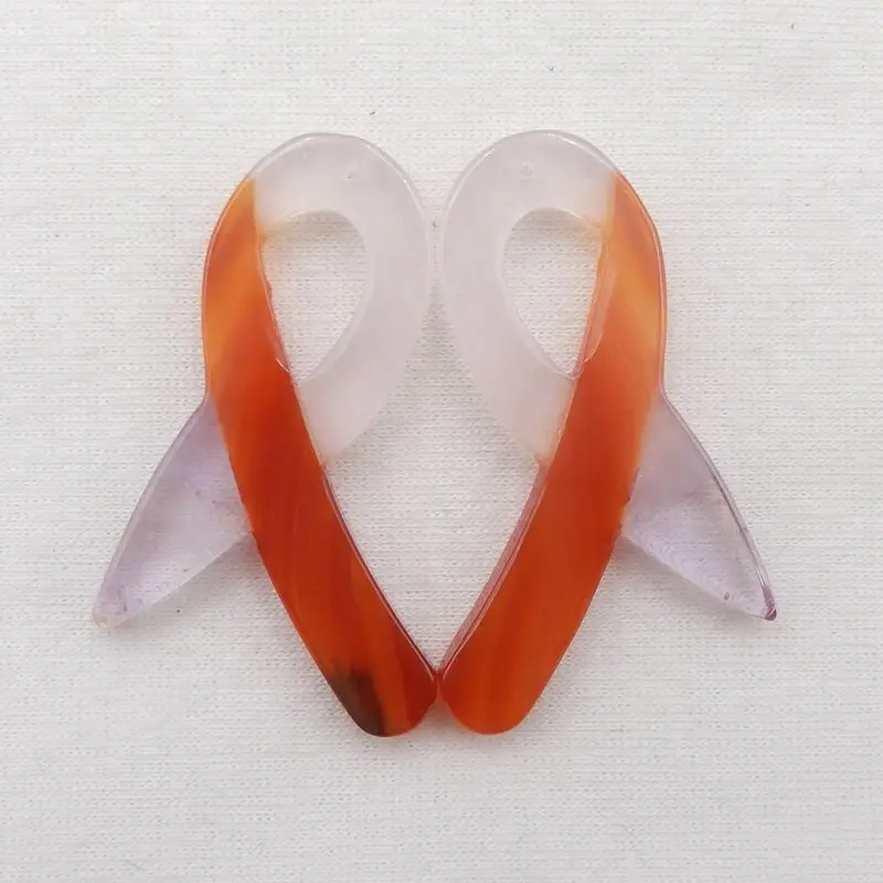 

Женские серьги с натуральным кварцем, серьги с красным агатом и аметистом, 47x27x4 мм, 12 г