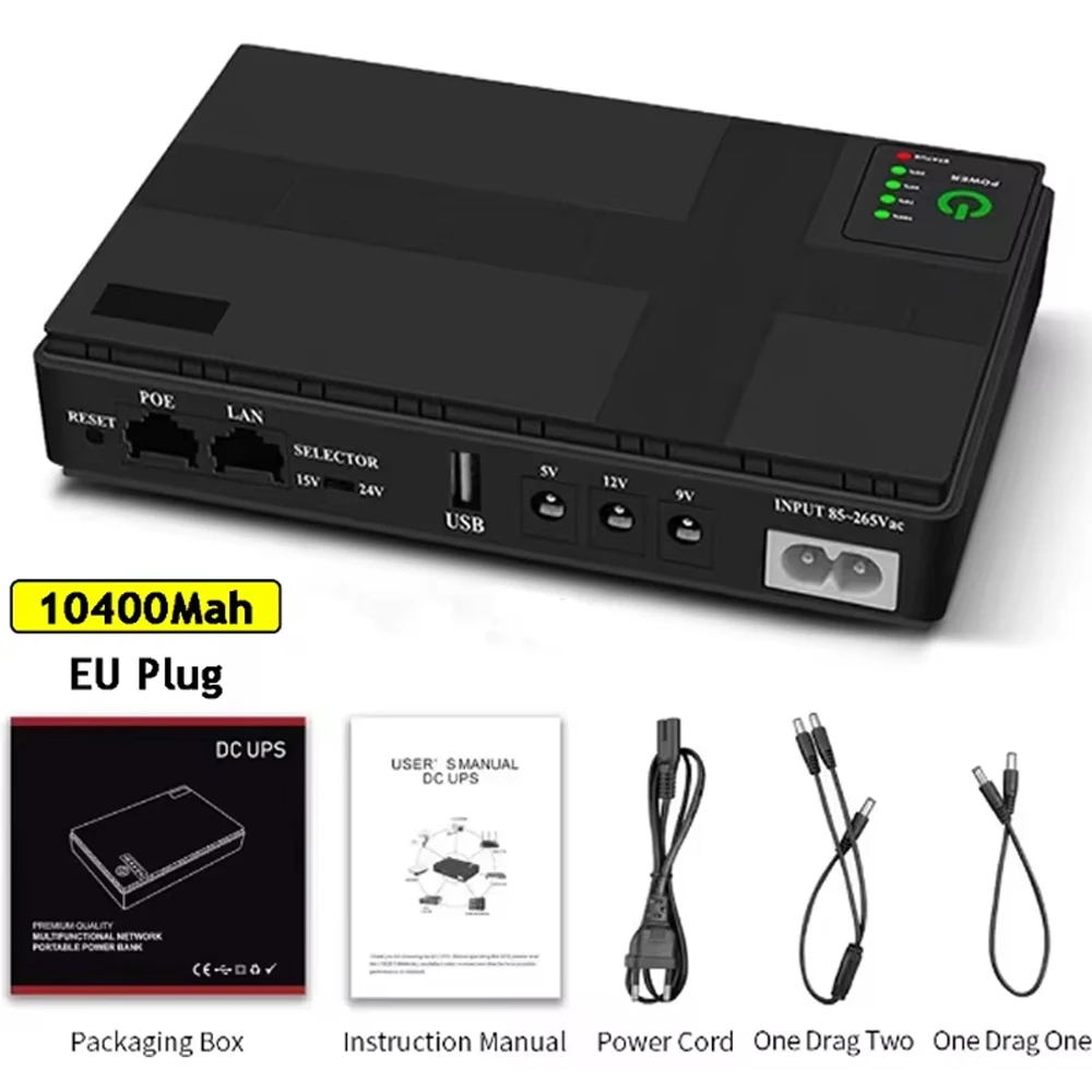 10400Mah Uninterruptible Power Supply for Router 5V9V12V Optical Cat Monitor