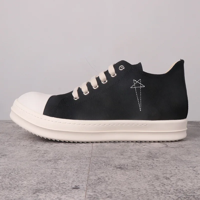

High Street Rick Men Sneakers Women Low Top Casual Shoes Higher Quality Thick Canvas Men Board Shoes