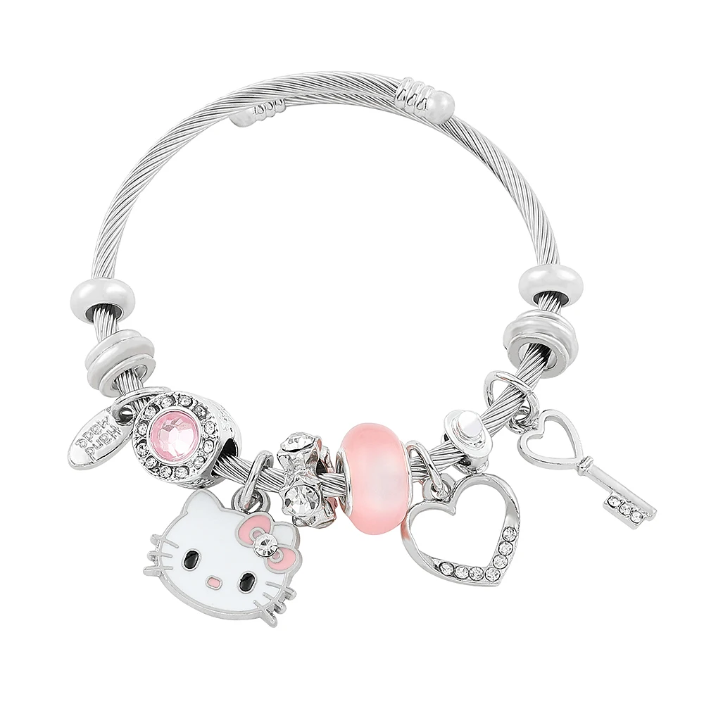 Sanrio Hello Kitty Charms Bracelets Cartoon KT Bangles Women Accessories  Luxury Chains Y2k Girls Jewelry Girlfriend Xmas Gifts