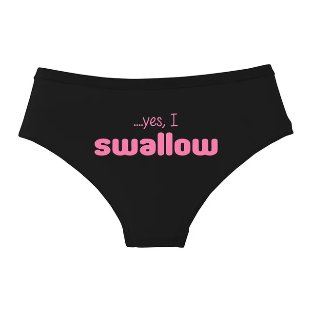 YES I SWALLOW Letters Print Underwear Cute Girl Briefs Female Soft Cotton Panties Sexy Lingeries For Women Ladies Underpants 7