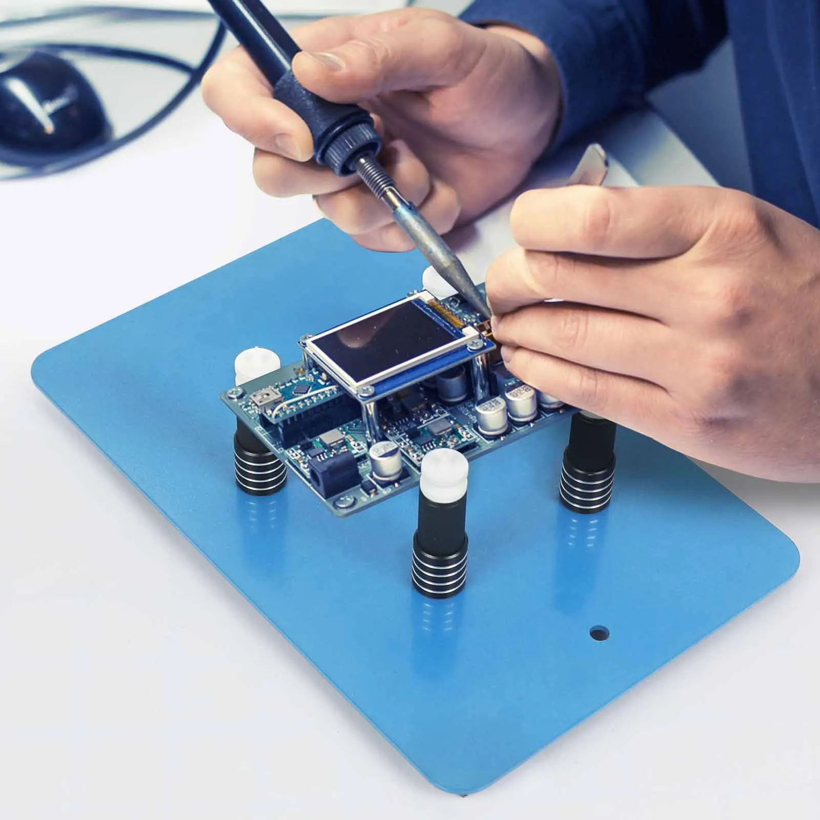 NEWACALOX Magnetic Base PCB Circuit Board Holder Soldering Helping Hands for Electronic Boards Repairing Desoldering Rework soldering helping hands circuit board fixture soldering tool