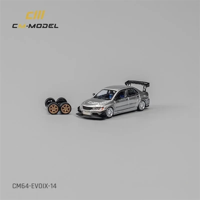 

CM MODEL 1:64 Lancer EVO IX Widebody Silver Diecast Model Car