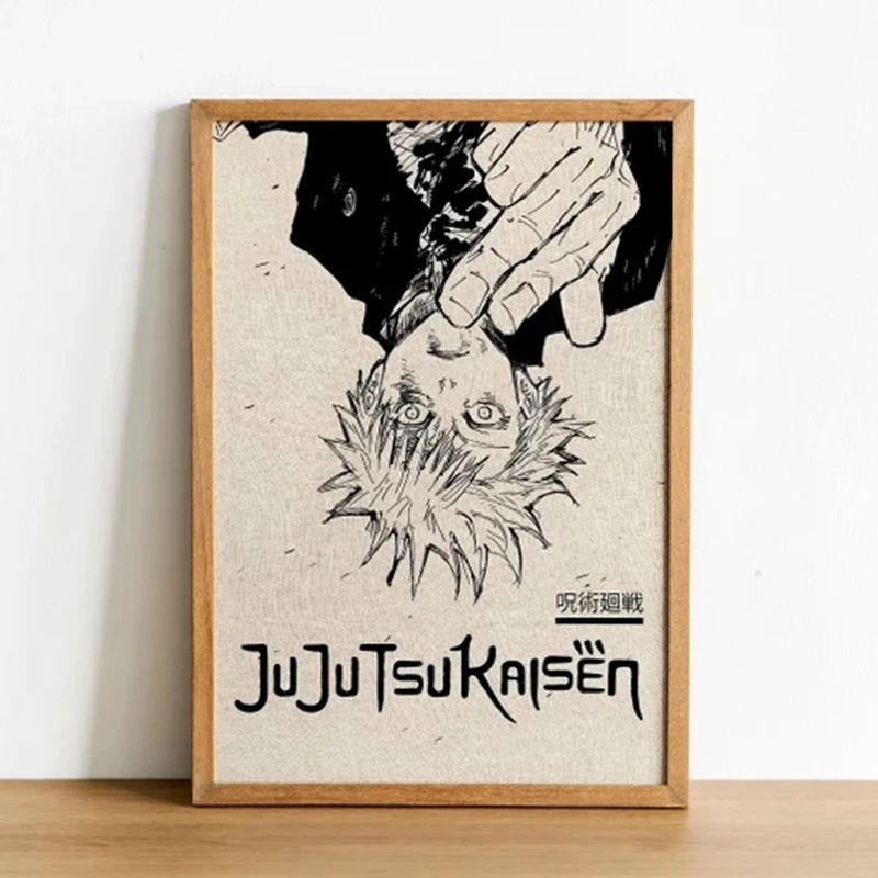 Jujutsu Kaisen Canvas Art – Itadori, Gojo, Fushiguro & Toji Anime Poster (Unframed)