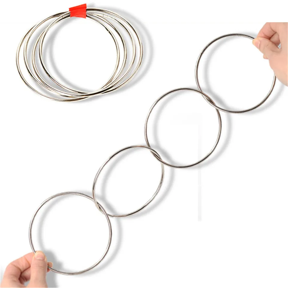 4 Anneaux Magiques Métalliques - Jeu De Magie Pour Débutants, Amusement Garanti