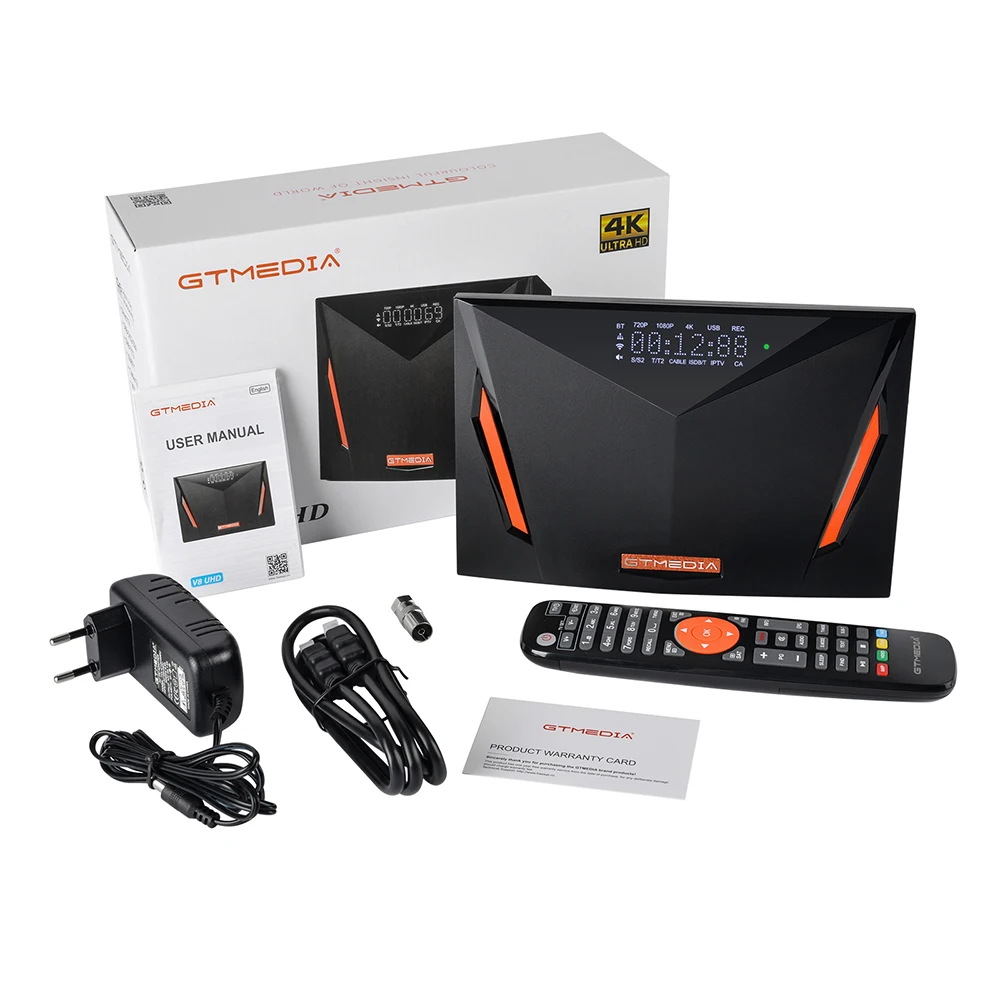 GTmedia V8 UHD  TV ù, DVB-S2 DVB-T2 ̺ ޺ ڴ, H.265, 10 Ʈ, 4K Ʈ HD,  2.4G WIFI CA ī, α