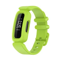 Soft Silicone Sport Strap for Kids' Smart Bands - Replacement Bracelet for Fitbit Ace and Inspire Series (Green)
