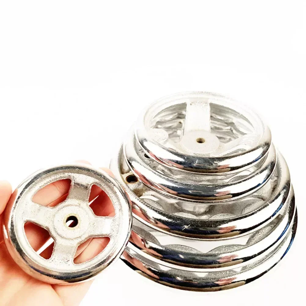 3-12inch Handwheel 3-spoke Machinery Chrome Plated Steel Inner Wave Round Rim Inner Corrugated