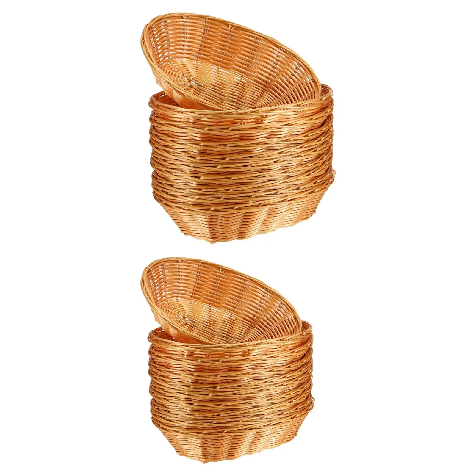 10 Pack Woven Baskets for Serving Food And Fruits for Home And Outdoor