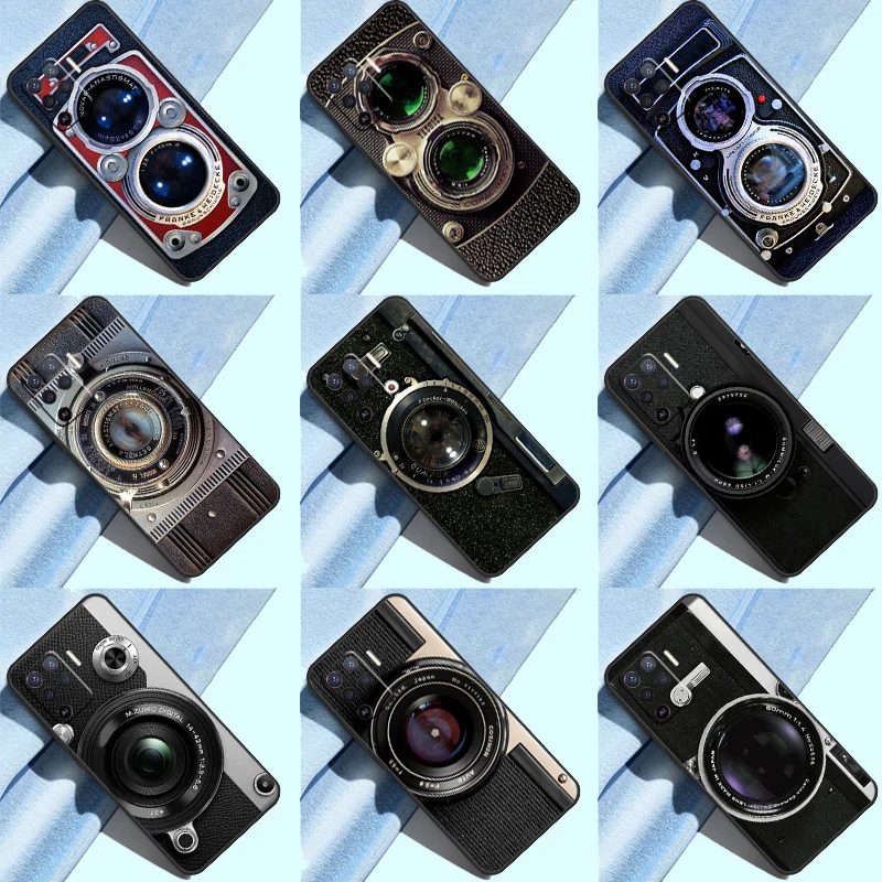 Retro Vintage Camera Cassa Del Telefono Per Oppo A54 A94 A74 A15 A3S A5S A52 A72 A83 A91 A93 A5 A9 A31 A53S 2020 Coque