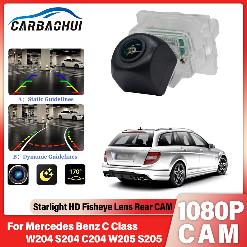 18 mm auto achteruitrijcamera, kleurcamera, parkeercamera, nachtzicht en voor achteruitrijsysteem, parkeerhulp, waterdicht en schokbestendig, voor Mercedes Benz C Class E Class W204/W
