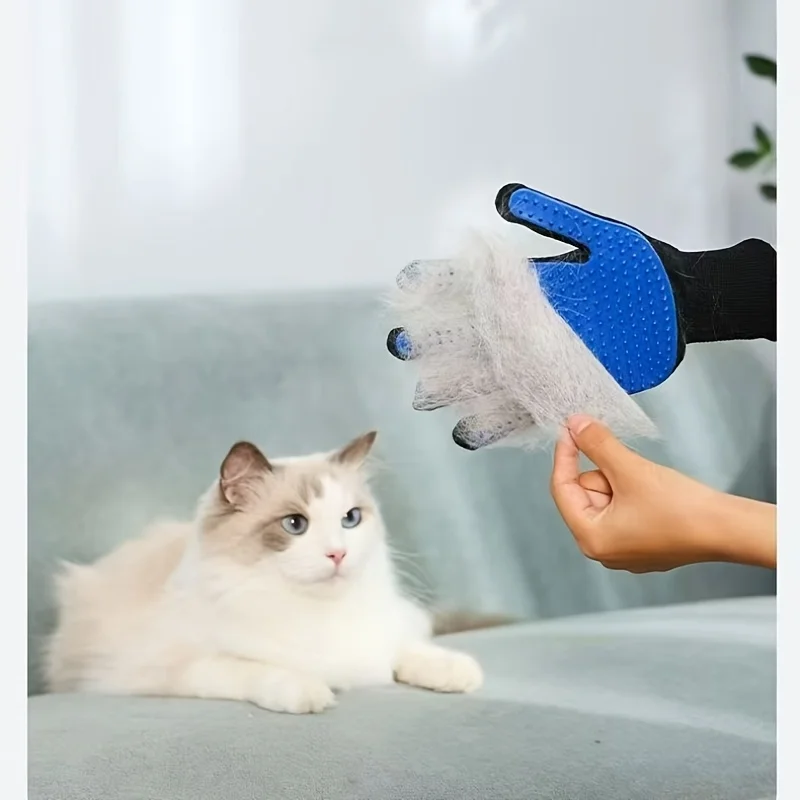 Pet Grooming & Deshedding Glove with Massage Brush