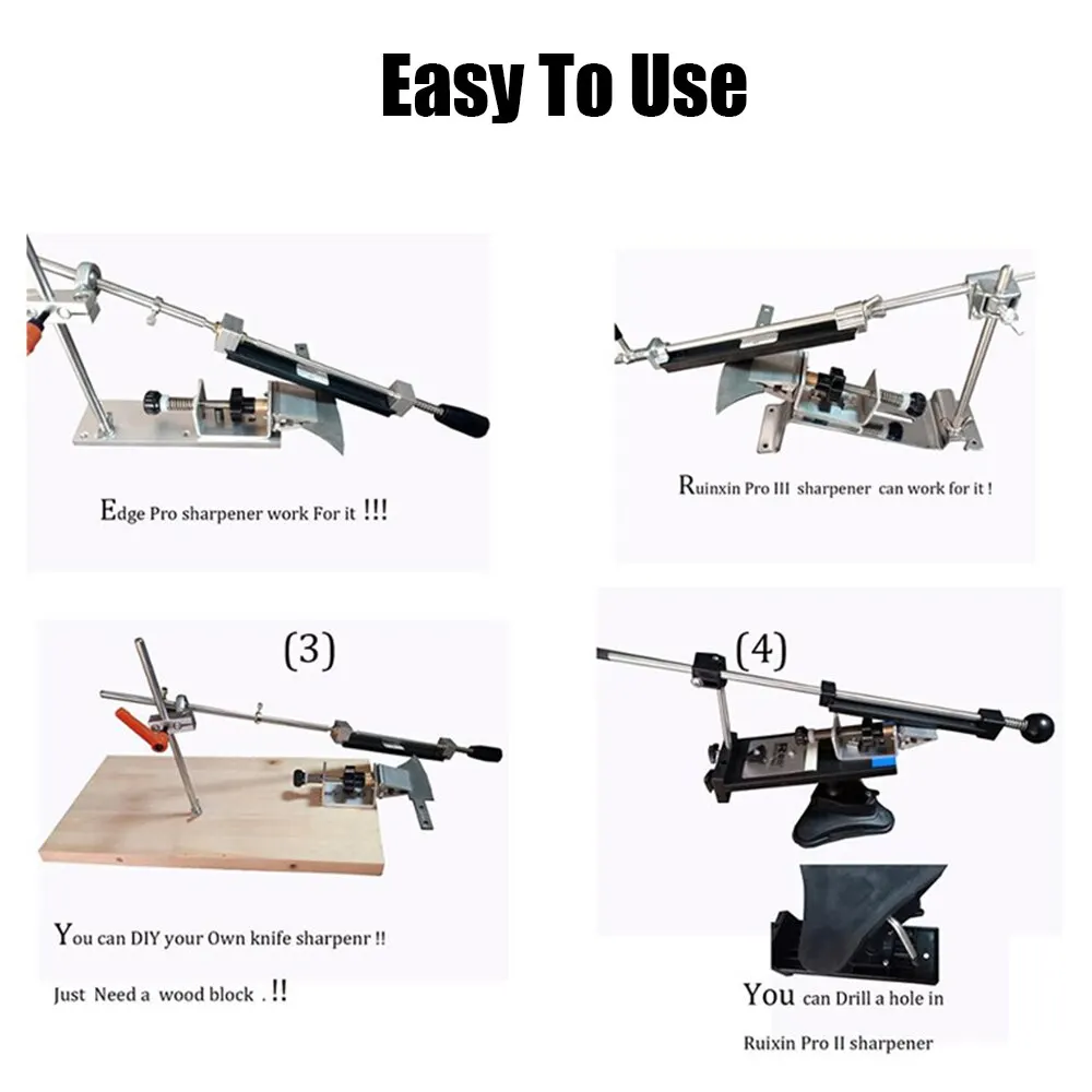 홈 주방 DIY 나이프 블레이드 고정 에지 앵글 샤프너 소용돌이 클램프 용 금속 360 도 플립 클립