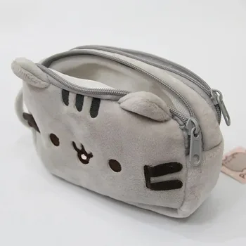 Plush Pencil Case Cute Cat Makeup Bag Large Capacity Portable Plush Animal Stationery Storage Pouch Zipper Closure Pen Case 1